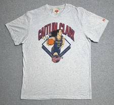 Homage Caitlin Clark Ash Gray Indiana Fever Tri-Blend T-Shirt Size Medium
