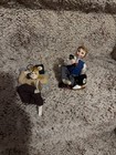 VINTAGE SET CLOTH KLUMPE ROLDAN BOY/GIRL TEENAGER DOLLS TALKING ON ROTARY PHONE — photo 1