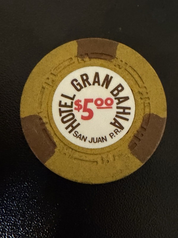 $5 Hotel Gran Bahia San Juan Puerto Rico Casino Chip **Vintage**