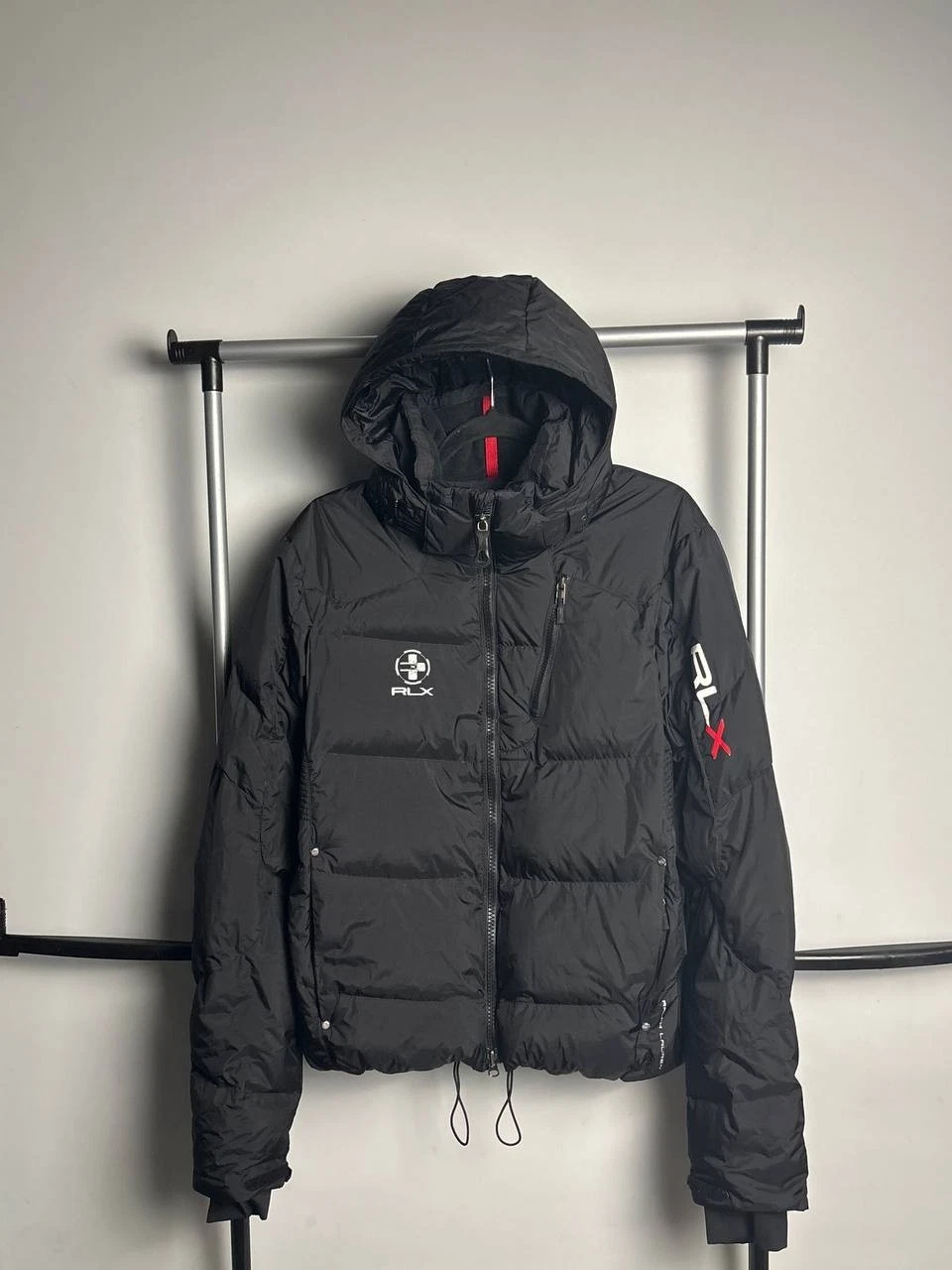 RLX Ralph Lauren Black Down Filled Puffer Jacket Big Logo Technical Winter Coat