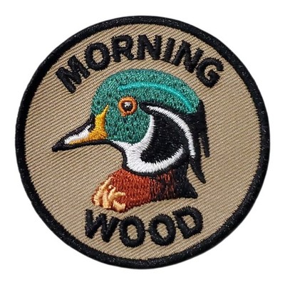 Morning Wood Mallard Duck EMROIDERED IRON ON FUNNY PATCH 2.5''