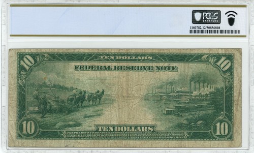 Fr#928 1914 $10 FRN Chicago Burke/McAdoo S/N G5240962A PCGS 12 - Nessun commento! - Foto 2 di 2