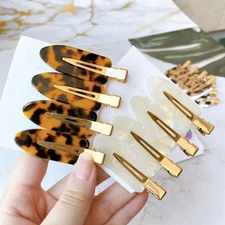 Leopard Seamless Hair Clip Women Acetate No Bend Bangs Duckbill Hairpin