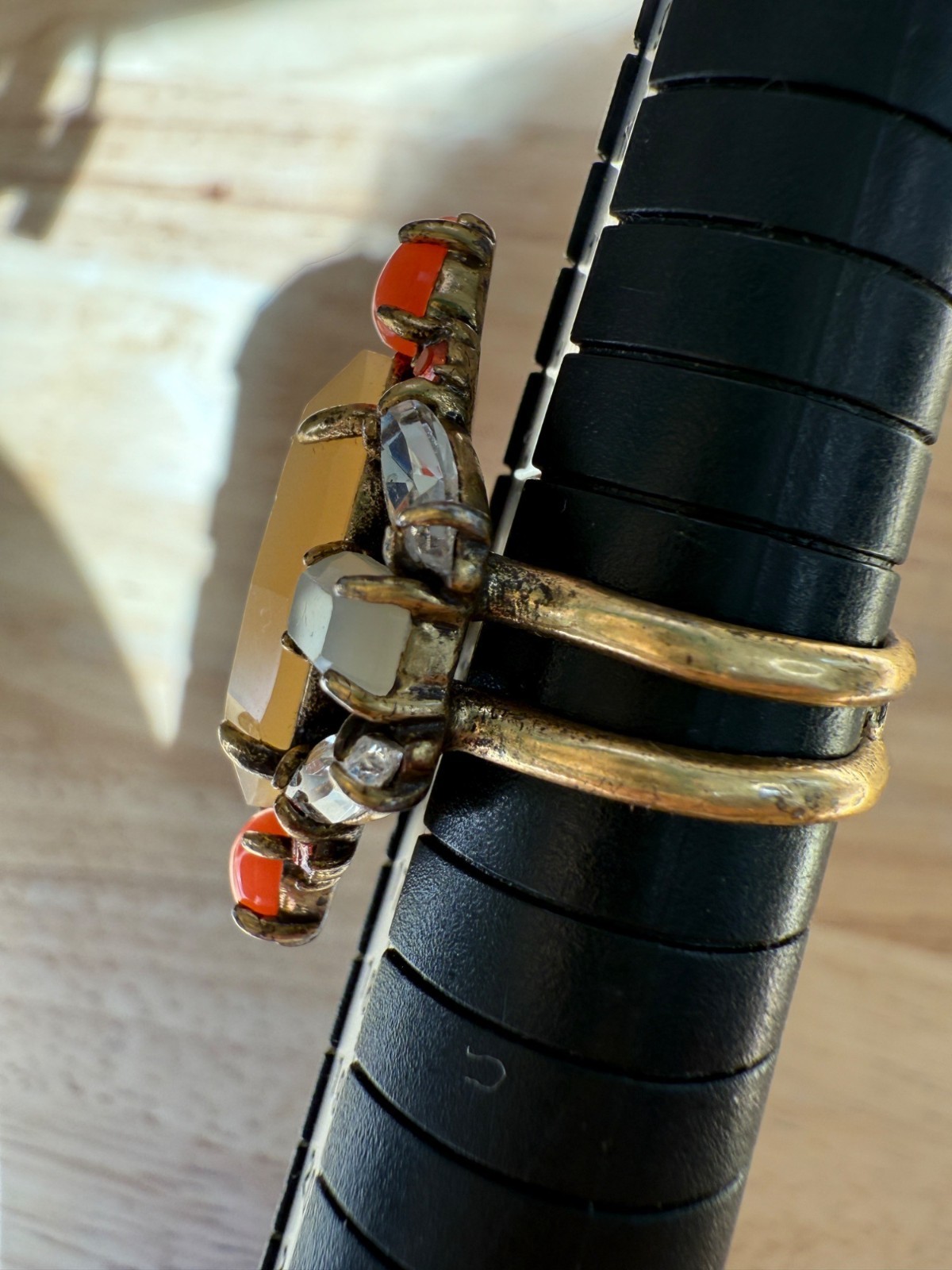 Stella & Dot Statement Ring With Yellow Marquise … - image 3