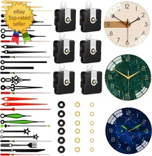 6 PCS High Torque Quartz Clock Movement Mechanism Replacement Clock Kit with 10 