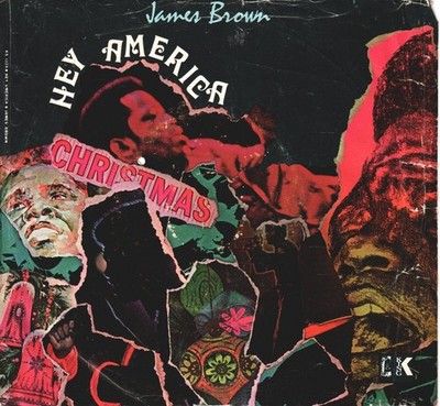 James Brown Hey America 7'' vinyl USA King 1970 oversized pic sleeve - has drill