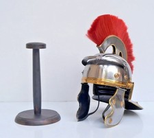 Roman Helmet: Imperial Gallic Centurion Steel Helmet Armour Red Crest Plume