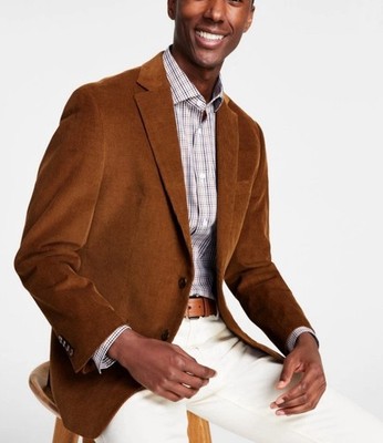 Michael Kors Mens Modern fit Corduroy Sport Coat Blazer 36S Brown Vicuna  Stretch