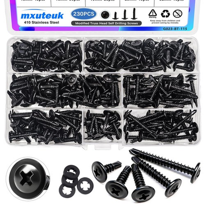 #ad #ad mxuteuk 230PCS #8 Self Tapping Screws410 Stainless Steel Self Tapping Screws... $11.14