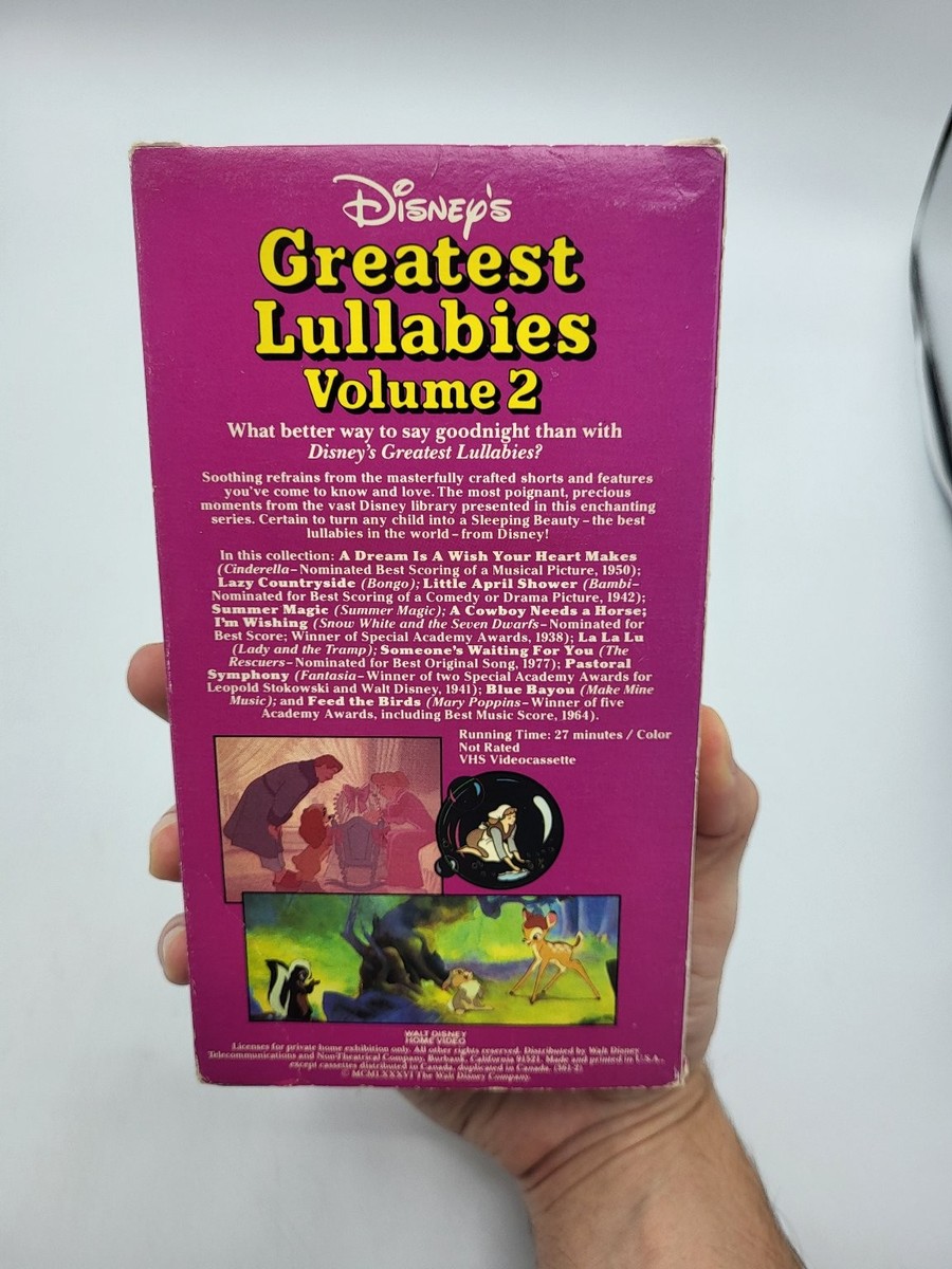 Disney's Greatest Lullabies Volume 2 VHS 1986 Kids Music Walt