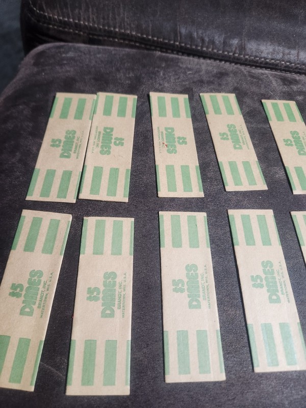 Vintage Coin Wrappers  Dimes . Lot Of 10. For Coin Collection 