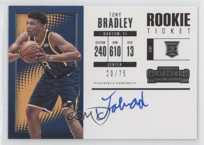 2017-18 Panini Contenders Ticket Variation 20/75 Tony Bradley Rookie Auto RC s3g