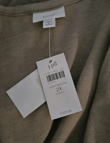 J Jill Woman Cozy Soft Mocha Tie Front Wrap Cardigan Pockets Sz 2X NWT - Picture 6 of 10