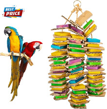 Parrot Toys for Medium Birds, Parrot Chewing Cardboard Toys Natural Wooden Macaw