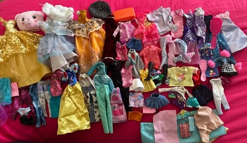 Vintage BARBIE Doll Big 87 Piece Lot Clothes Shoes Accessories 90s - 20s