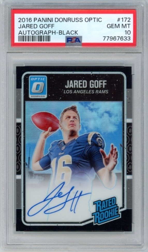 Jared Goff Panini Donruss Optic #172 Autograph-Black