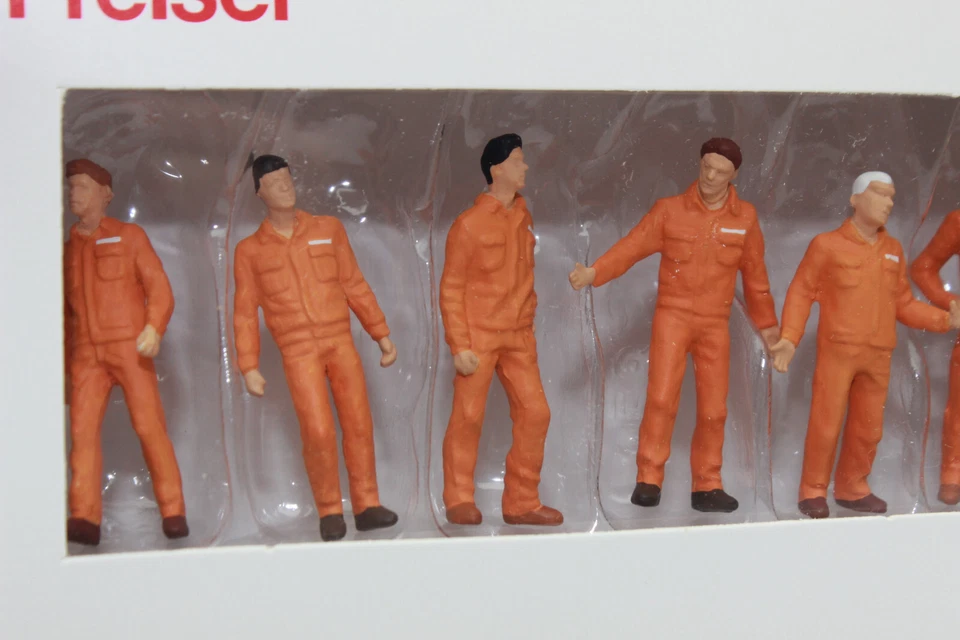 Preiser 68212 Orange 6 Figures Workers 1:50 Figures New in OVP - Image 4 of 4