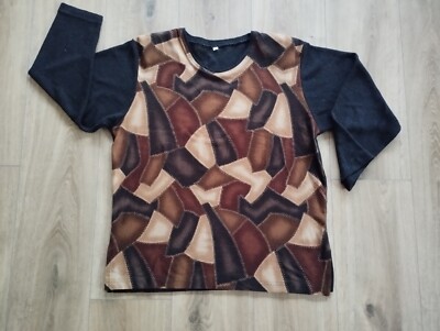    Women's Long Sleeve Shirt, Sweatshirt, Brown/Black, Size L
