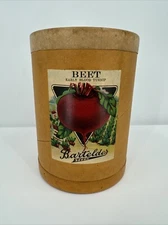 VINTAGE Barteldes Early Blood Turnip Seeds Cardboard Canister Container 5315