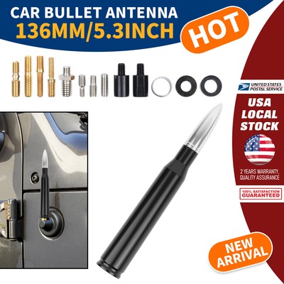 50Cal Car Bullet Aluminum Antenna+Screw For Chevrolet Silverado2500HD 2001-2024