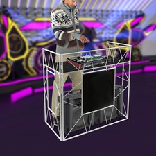 DJ Display Stand, DJ Event Booth Facade, Portable DJ Facade Booth Table, DJ Cont