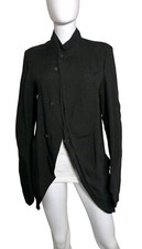 Lost & Found Ria Dunn Black Linen Coat, Light-weight, Mid-length, Sz S.