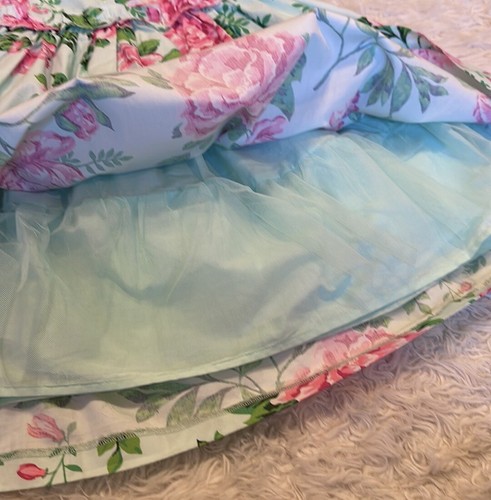 Gymboree Floral Rose Sleeveless Dress Cotton Size 7 Spring Easter Summer Pink - Picture 6 of 12