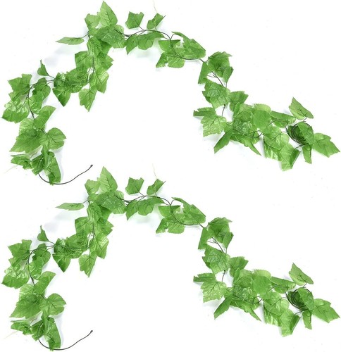 12 PCS Artificial Grape Leaf Garland Vine Fake Faux Greenery Hanging Wall Window - Picture 2 of 5