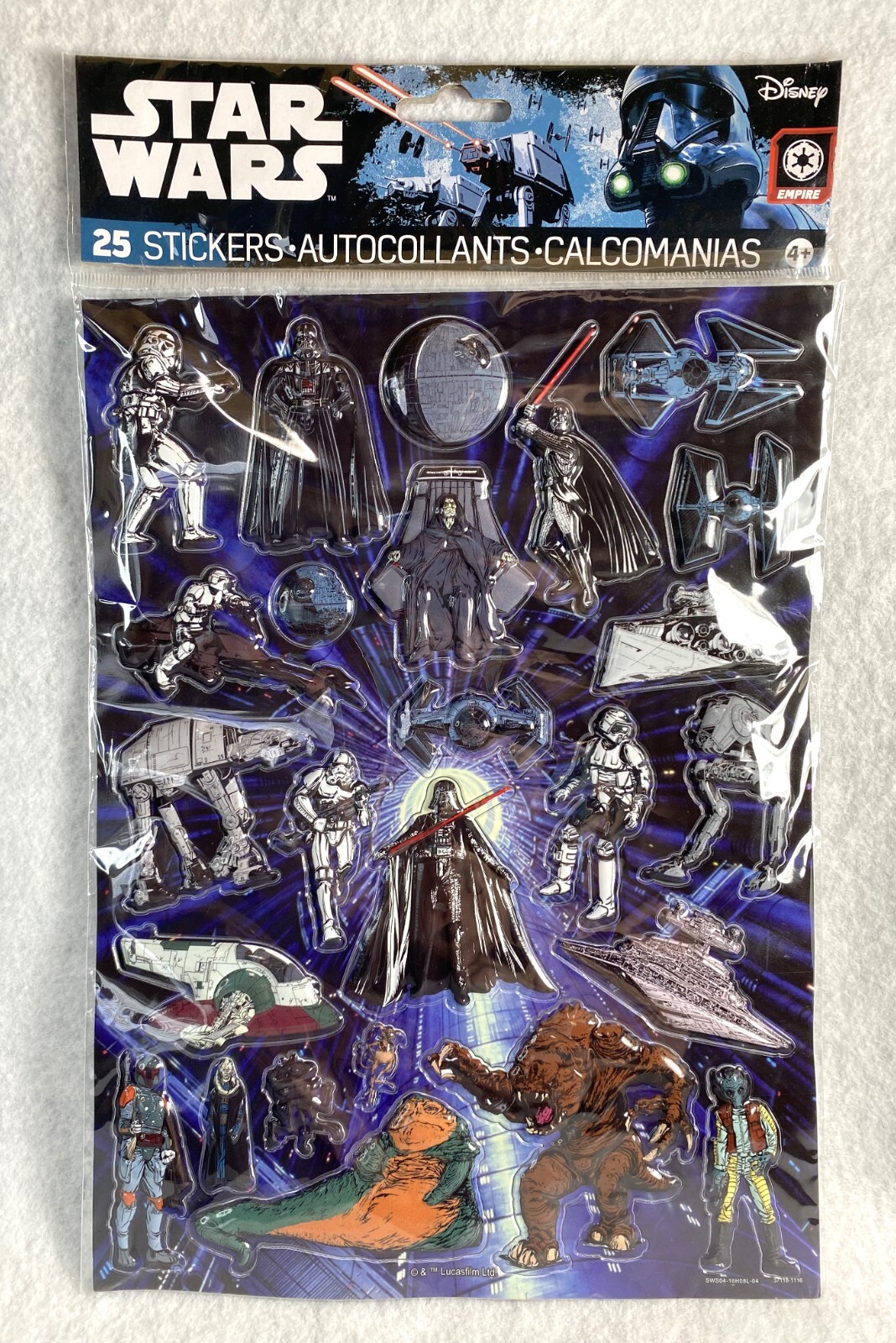 NEW Empire Disney STAR WARS 25 Puffy 3D Stickers (Sealed)