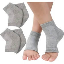 2 Pairs Moisturizing Heel Socks Gel Lined Toeless Spa Socks for Dry Cracked Heel