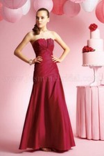 Jasmine B2 Bridesmaid Dress Candy Apple Red Sz 12 Long Spaghetti Straps Chiffon
