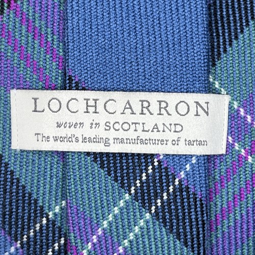 LOCHARRON TIE BLUE & GREEN TARTAN TWEED CHECK UK MADE (WORTH £65) Y4 - Picture 5 of 8