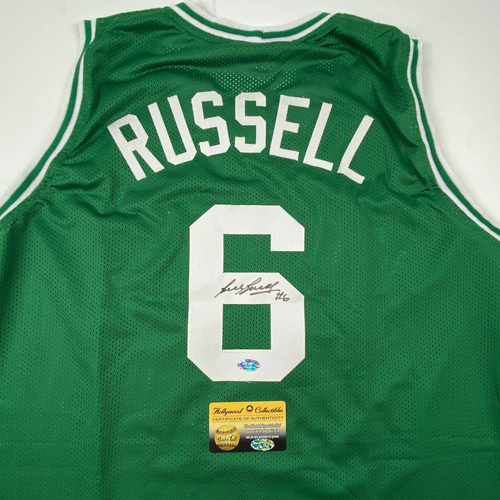 Autographed/Signed Bill Russell Boston Green Jersey Hollywood Collectibles COA - Picture 2 of 4