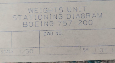 OFFICIAL BOEING DOCUMENT 757-200 JUMBO JET WEIGHT UNIT STATIONING ...