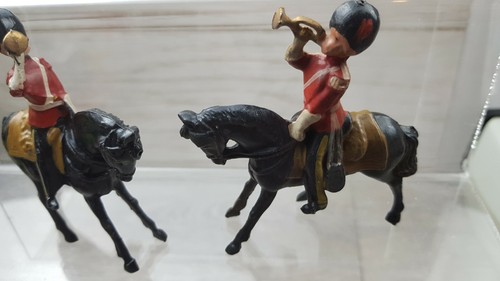 RARE VINTAGE JOHN HILL JOHILL CO MOUNTED MILITARY BUGLER ARMY BAND BLACK HORSE - Picture 4 of 12
