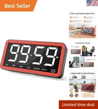 7.8" Extra Large LED Digital Timer with 4 Alarms - Perfect for Kitchen & Gym