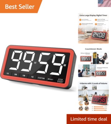 7.8'' Extra Large LED Digital Timer with 4 Alarms - Perfect for Kitchen & Gym