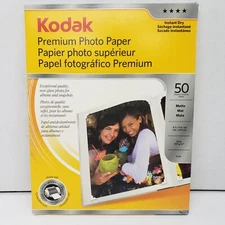 Kodak Premium Photo Paper Instant Dry Glossy 50 sheets 8.5"x11" Inches Matte