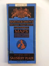 Vintage Cloth Map Bartholomews Half Inch Sheet 8 Salisbury Plain