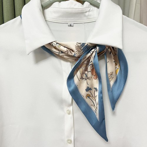Bufanda de seda para cabello moda envoltura para mujer corbata ligera para el cuello - Imagen 5 de 6