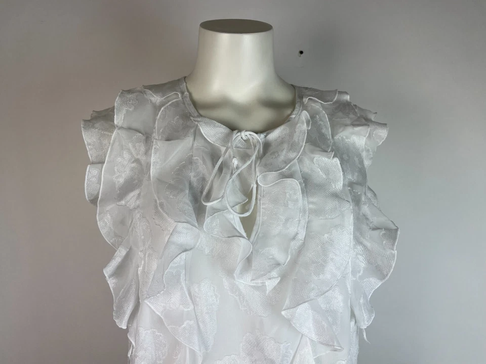 LOTE de 2 DOS Blusa sin mangas sin mangas Attention para mujer Camiseta sin mangas con volantes Frontal L Foto 3 de 4