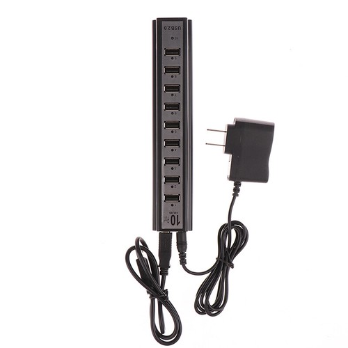 Power Adapter Usb Charger Hub Adapter Hi-speed Multi Hub 10 Port For Pc LaptBI