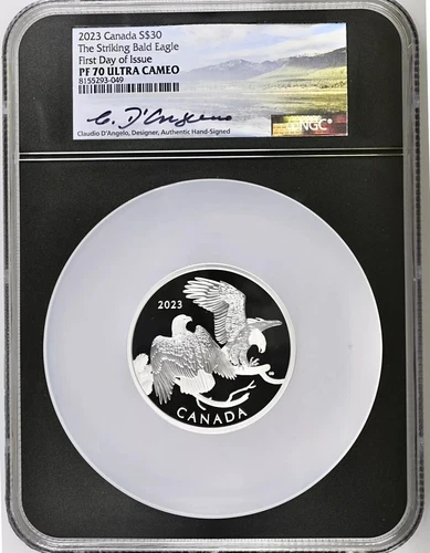 2023 Canada $30 “The Striking Bald Eagle” NGC PR70UCAM | Signed Claudio D’Angelo