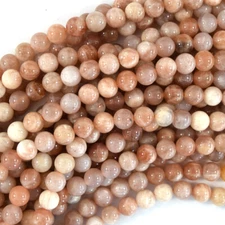 Natural Sunstone Round Beads Gemstone 15" Strand 4mm 6mm 8mm 10mm