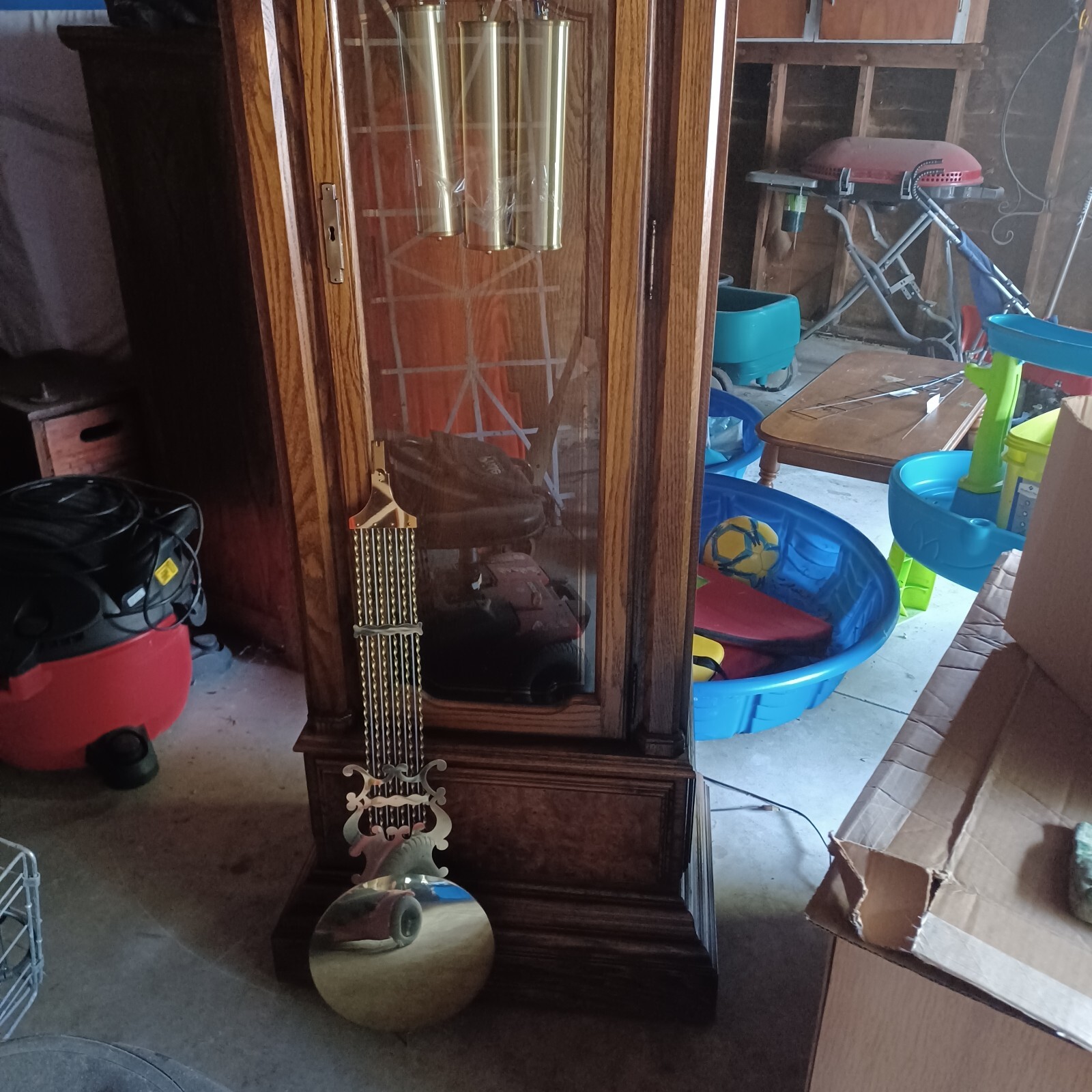 Vintage Howard Miller Wood Grandfather Clock Triple Chime 610-178 manuf ...