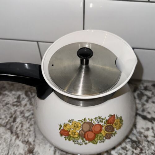 Vtg Corning Ware Spice Of Life Tea Pot Kettle w/Lid 6 cup P-104 EXCELLENT - Picture 2 of 11
