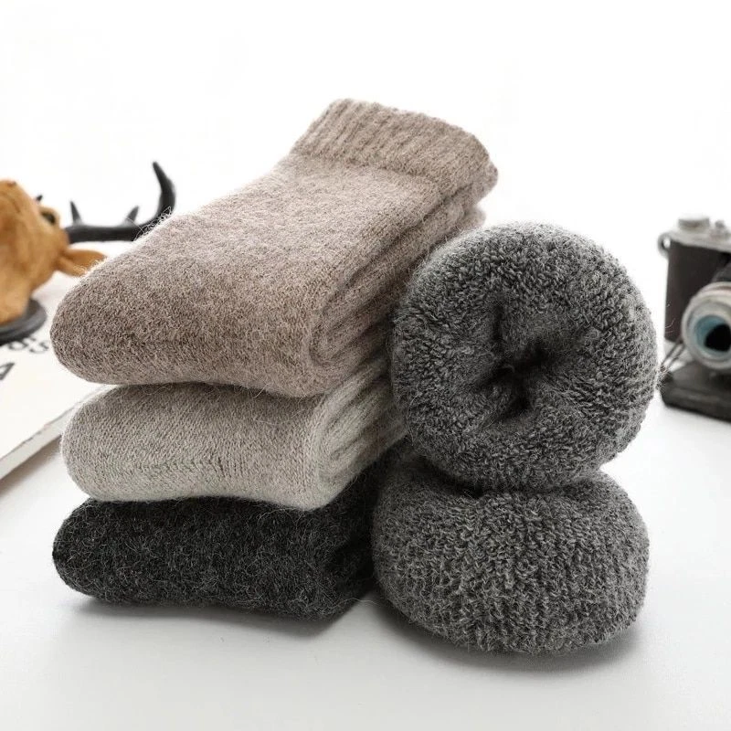 Lo último Hombres Mujeres Lana Cachemira Crew Calcetines Vestido Grueso Bota Térmica Cálido Suave Invierno Foto 3 de 4