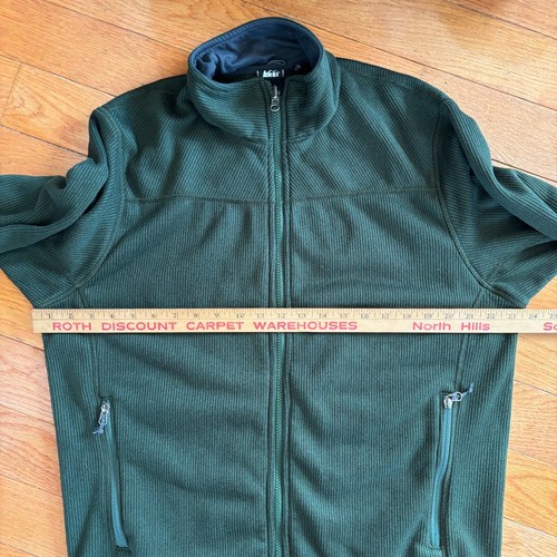 REI Jacket Full Zip Fleece Mens L Polartec Ribbed Stretch Cozy Outdoor Green - Picture 10 of 10