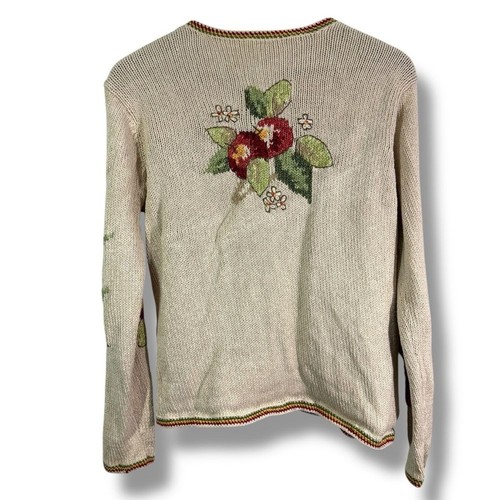 Vintage Talbots Knit Fruit Pattern Cardigan - Picture 10 of 13