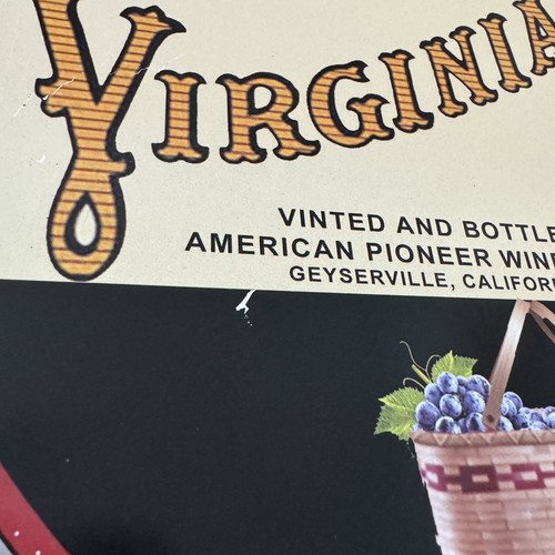 VINTAGE VIRGINIA DARE PORCELAIN GAS OIL CHARDONNAY WINE DRINK BOTTLE PUMP SIGN - Picture 9 of 12